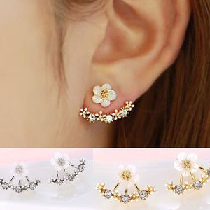 10 paires branchement cristal petit goujon d'oreilles pour femme coréenne marguerite feuilles lotus filles boucles d'oreilles douces boucles d'oreilles bijoux de mode