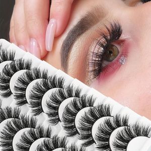 10 paires 0 paires 6D Faux cils de vison naturel Faux cils moelleux Faux cils maquillage Extension de cils en vrac en gros