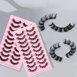 10 paires de cils de vison 3D cils rayés russes faux cils dramatiques maquillage artificiel bouclé en gros extension de faux cils maquiagem 240220