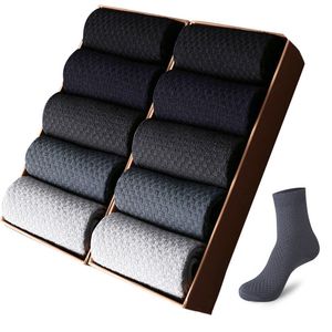 10 paires de chaussettes en fibre de bambou pour hommes Chaussettes de compression déodorantes respirantes Hommes Business Long Calcetines Chaussettes Cheville Hombre 200924