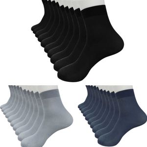 10 paar ademend dunne sokken bamboe vezel ultra-dunne elastische zijdeachtige zijden kousen heren sokken korte zijde platte effen kleur sok x0710