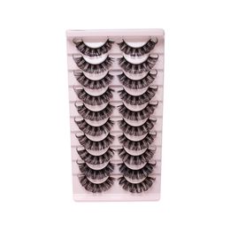 10 paires DD curl Faux 3d cils de vison épais réutilisables beaucoup Faux cils sans cruauté bande complète extension de cils