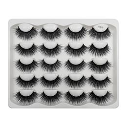 10 paren Dramatische Faux Mink Eyelashes Messy Fluffy False Wimper Extension Natural Long 3D Washes Book Cilios
