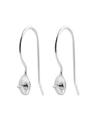 10 paires Versonneurs d'oreille 925 Riseaux en argent sterling Fishhook avec casquette et cheville pour les perles à moitié percés6714907