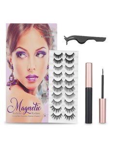 10 paar valse wimpers 2 stuks magnetische eyeliner met pincet Verbeterde magnetische eyeliner en wimperset7361840