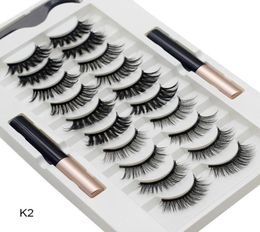 10 paires fausses cils magnétiques avec kit eyeliner Look naturel look cosmétique glamnétique cils rapides secs épais et longs outils de maquillage 5328455