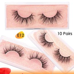 10 paires de coignons de vison 3d cils de vison Flutter Natural False Cils cils vaporisés Cruel de cils de vison sans cruauté Cilios E12 240423