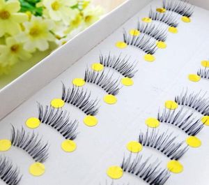 10 pares de maquillaje profesional de belleza Mini pestañas postizas negras de media esquina pestañas postizas naturales herramientas de maquillaje 9495449