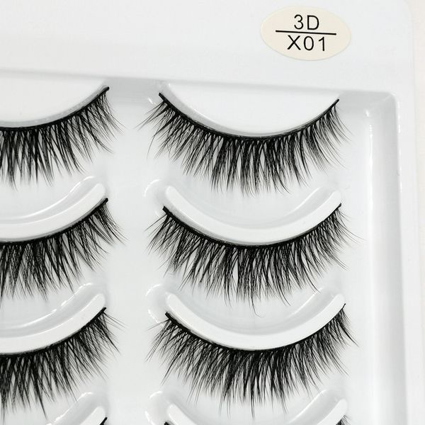 10 couples / SET FAUX MINK EYLASHES NATURELLE COUVERTURE SOFT MULTI-COUCHE 3D EXTENSION EXTENSION EXTENSION EYLASHES