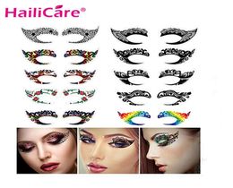 10 pares de pegatinas temporales para tatuajes de ojos, impermeables, DIY, Flash, sombra de ojos desechable, delineador de ojos, pegatina facial, herramienta de maquillaje de Halloween313e6294065