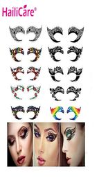 10 paren tijdelijke oogtattoo -stickers waterdichte diy flash wegwerp oogschaduw eyeliner gezicht sticker Halloween make -up tool313e7851151