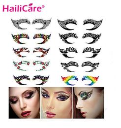 10 paren tijdelijke oogtattoo -stickers waterdichte diy flash wegwerp oogschaduw eyeliner gezicht sticker Halloween make -up tool313e3323541