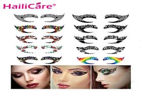 10 paar Tijdelijke Oog Tattoo Stickers Waterdicht DIY Flash Wegwerp Oogschaduw Eyeliner Gezicht Sticker Halloween Make-Up Tool313e2069427