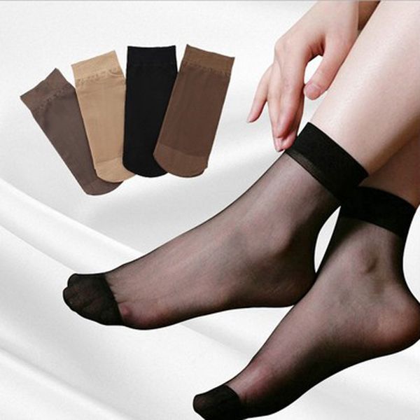 Printemps été femmes chaussettes invisibles Boat Sox Style court Ultra mince chaussette transparente femme soie bas Nylon noir