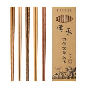 10 pares de palillos de madera de 25cm, palillos reutilizables chinos japoneses ecológicos para arroz de Sushi