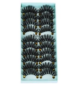 10 Paarslot 3D Soft Faux Mink Hair False wimpers Natuurlijke rommelige wimper CrisseCross Wispy Fluffy Lashes Extension Eye Make -up Tool6640630