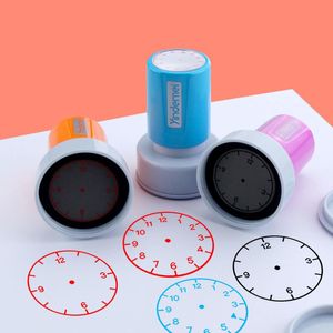 10 PC Leren Herkenning Leraar Onderwijs Seal Klok Dial Postzegels School Kids Kinderen Speelgoed 30 MM in diameter Modellering Clay Groothandel