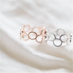 10 / PC mujeres joyería moda círculo 18 k anillo chapado en oro color mezclado venta al por mayor envío gratis, para traer buena suerte