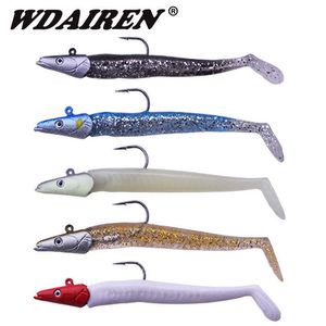 10 pcBaits Kunstaas 5 stks/set Jig Fish Head Sinking 11cm 22g Vissen Lokken Vers Zout Water Natuurlijk Vivd Lichaam Zacht Aas 5 Kleuren Jigheads Vis Tackle R230215