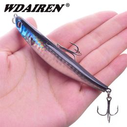 10 pcBaits Kunstaas Drijvend Wobbler Aas 90mm 8g Topwater Potlood Vissen Lokken Buigen Oppervlak Stervende Vis Tackle Japan Kunstmatige Har268e