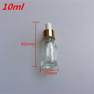 10 pcs 25x80 mm Flacons compte-gouttes en verre transparent DIY ml Parfum d'huile essentielle vide