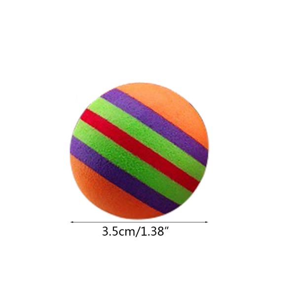 10 PCS 3,5 cm EVA Rainbow Cat Toy Balls jetant des fournitures de compagnie de jeu de jeu de jeu de jeu de ratte