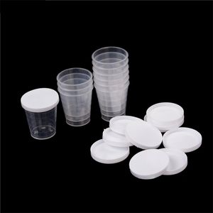 30 ml Clear PP Vloeistof Meetbekers Plastic Graduaeted Laboratoriumtest Cilinder Wit Deksel Indexering Clear Container Tub