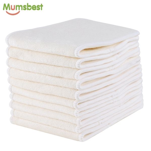 10 Pcs 4 Couches Réutilisable Lavable Respirant Microfibre Charbon De Bambou Inserts Boosters Doublures Pour Bébé Couches Lavables Nappy En Gros