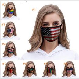 American Flag Face Masks 2020 Trump American Election Print Supplies Aroping Mask Mask Universal pour adulte LED rave jouet