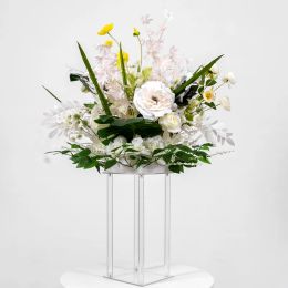 10 STUKS Acryl Vloervaas Heldere Bloemen Stand Tafel Middelpunt Voor Huwelijk Vintage Bloemen Kolommen Bruiloft Decoratie