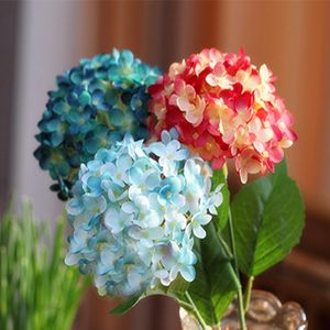 10 stks kunstmatige zijden bloem stof simulatie Hydrangea bouquet voor bruiloft decoraties Home Ornament 9 kleuren
