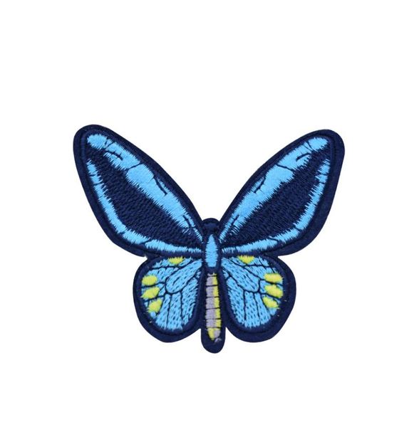 10 pcs parches de mariposa azul para bolsas de ropa hierro en parche de apliques de transferencia para jeans coser el parche de bordado DIY8191801