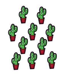 10 stuks cactus patches voor kleding ironon patch applique opstrijkbare borduurwerkflarden naaibenodigdheden accessoires badge stickers on1348453