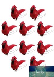 10 pièces cardinaux de noël artificiel oiseau rouge pendentifs d'arbre de noël décorations réalistes pour les fêtes de vacances usine expe3735401