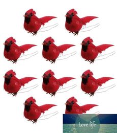 10 PCS Cardinals de Noël Artificial Red Bird Christmas Tree Pendants Decorations réalistes pour les fêtes FAIT