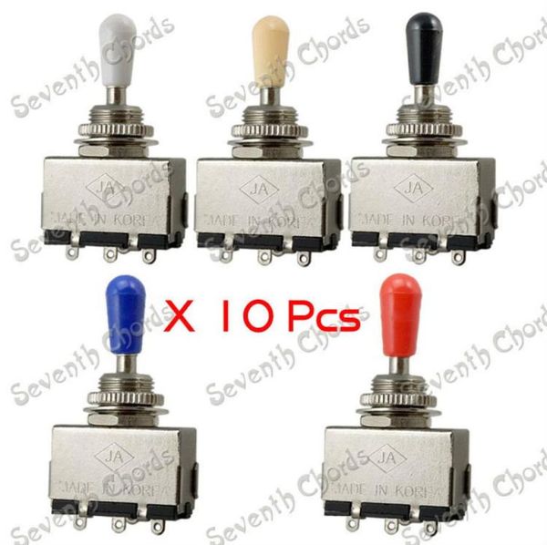 Sélecteur de commutateur à bascule de 10 PCS Chrome à 3 voies pour guitare électrique 5 couleurs TIP49605397647451