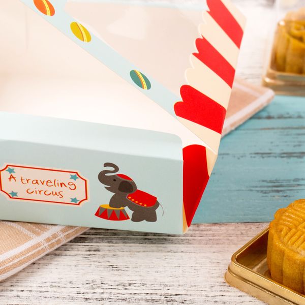 Caja de regalo de 10 pcs con caja de regalo de cumpleaños de la ventana para niños Party Cookies Cup Cake Cake Kraft Paper Cajas Cardboard