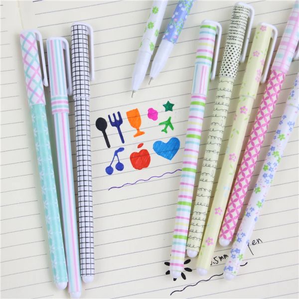 10 PCS COLOR GEL Pen Creative Stationery Wholesale Penns Gift Office Material Supplies School Supplies