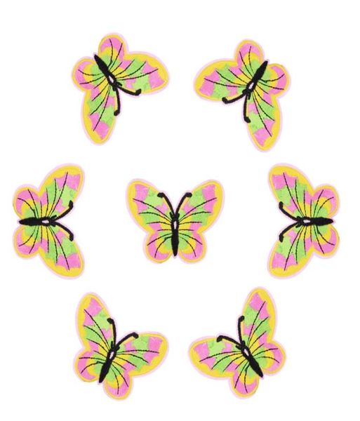 10 piezas de parches de mariposas de colores, insignias de insectos para ropa, parche bordado de hierro, apliques de hierro en parches, accesorios de costura 6336462