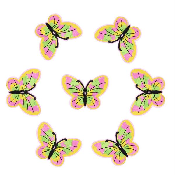 10 Uds. De parches de mariposa coloridos, insignias de insectos para ropa, parche bordado de hierro, apliques de hierro en parches, accesorios de costura 254v