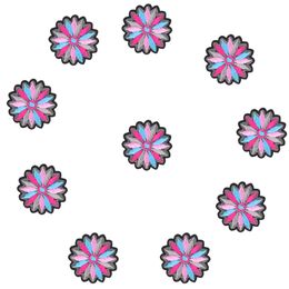 10 pièces patchs brodés de fleurs colorées pour vêtements fer sur transfert applique patch pour robe sacs bricolage coudre sur broderie stick1999