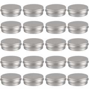 10 pièces vides en aluminium argenté boîtes de conserve à visser rond bougie pots à épices avec couvercle à vis conteneurs de magasin 5g 10g 15g 20g 30g 50g