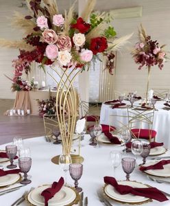 10 Uds florero jarrones de suelo soporte de columna Metal camino plomo centro de mesa de boda maceta geométrica estante de mesa para decoración de evento en casa