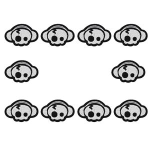 10 PCS Insignias de parche de calavera divertidas para ropa de música punk Planchado en apliques Hombres Suéter Raya Coser parches bordados para pantalones Chaqueta