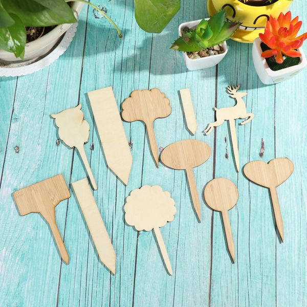 10 PCS Etiquetas de madera de jardín Etiquetas de siembra Crafts Bonsai Ornament Eco-Friendly Greenhouse Nursery Markers de plantas