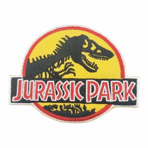 Jurásico Parque Dinosaurio Bordado Hierro en parches para ropa Jacker camisa Cofre Patch Moda Personalizado DIY apliques