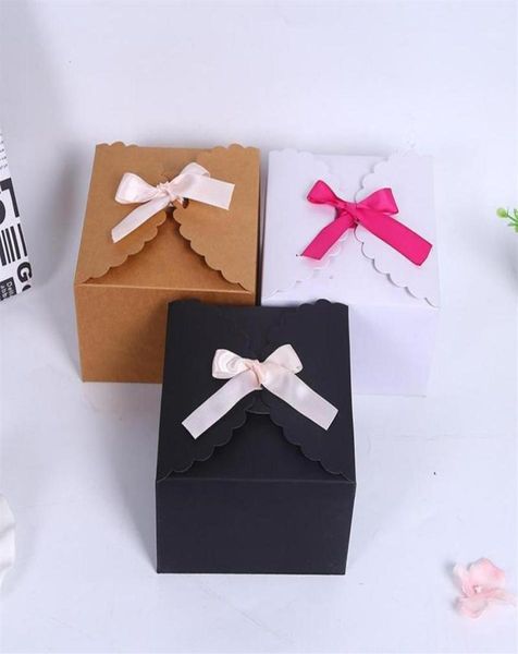 10 Uds. Caja de papel Kraft para pastel, caja de embalaje para regalo de fiesta, caja para galletas, dulces y nueces, embalaje DIY 145 145 9cm1263p5994176