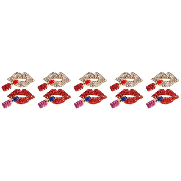 10 pièces broche rouge à lèvres épingle à vêtements broches personnalisées revers pour costume chapeau 240106