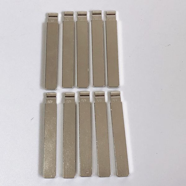 10 pcs/lote #123 metal en blanco sin cortar flip kd vvdi llave remota cuchilla lishi toy2014