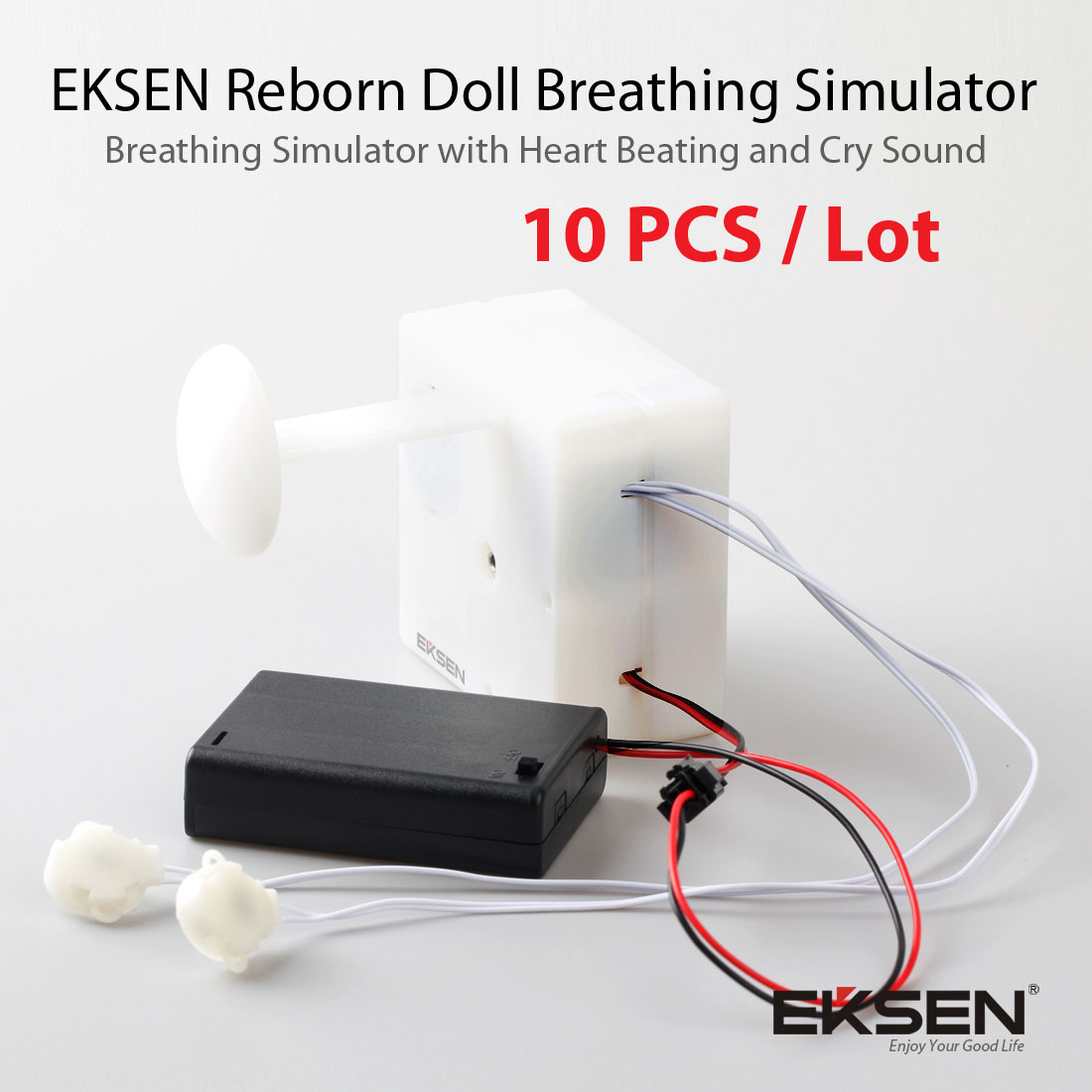 10 PCS/Lot, 2 Key Button Breathing Simulator Module with Heart Beating and Cry Sound for Reborn Doll, Baby Dolls, Plush Toy.